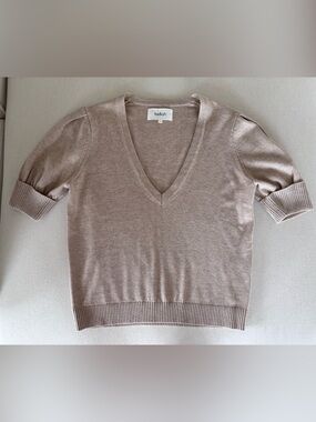 Ba&sh wool cotton Lady pullover v-neck t-shirt 2 M beige